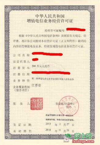 icp經(jīng)營許可證